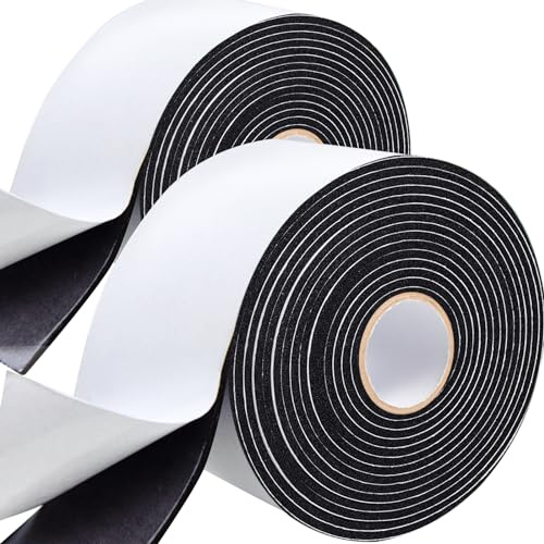 3 Inch * 13Ft Pipe Insulation Tape - 2Packs, Weather Resistant Water Wrap Tape, Outdoor Water Pipe Insulation Wrap, Foam Pipe Wrap Insulation for Water Pipes (Black)