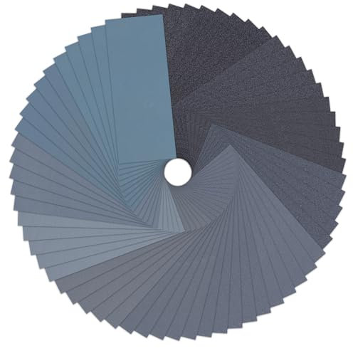 Carehabi 70 Stück Schleifpapier Set, Nass und Trocken Schmirgelpapier Fein 120-3000 Sandpaper für Metall, Auto, Holzmöbel, Stein, Lack, Glas, 23 x 9,5 cm