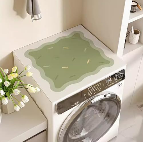 BALAMLB Thickened Washer And Dryer Top Mat Cover,Silicone Rubber Mat for Laudry Machine & Dryer,Washer Top Mats,Non Slip Heavy Duty Waterproof,Washer Dryer Top Cover for Kitchen Laundry M,60 * 60cm
