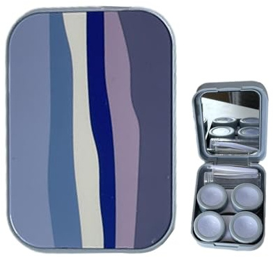 Custodia da viaggio per lenti a contatto | Scatola per lenti a contatto,Kit di conservazione portatile per immersione, con flacone per soluzione di pinzette a specchio, contenitore per lenti a contatt