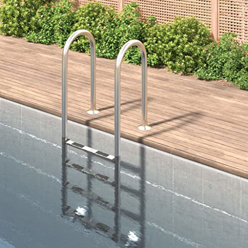 Piscina y spa, accesorios de piscina y spa, escaleras de piscina, escalones y rampas, escalera de piscina de 54 x 38 x 184,5 cm, acero inoxidable 304