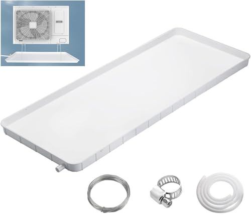 Luoxun-LX Bac de récupération des condensats en plastique, Bac d'égouttage pour climatiseurs avec Tube de Drainage pour les systèmes de pompes à chaleur Split AC intérieurs/extérieurs