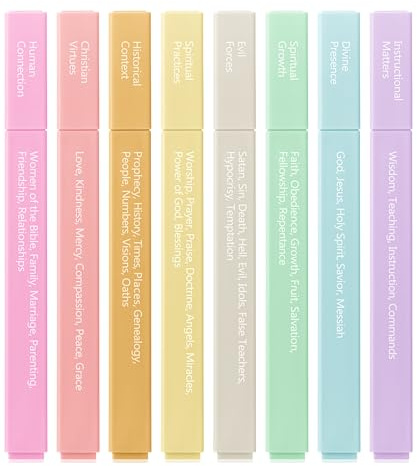 Mr. Pen- Bible Highlighters with Color-Coding System, 8 Pack, Soft Pastel Aesthetic Highlighters Assorted Colors, Bible Markers No Bleed Through