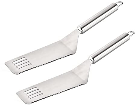 STOBAZA 2pcs Multifunctional Pizza Spatula with Tooth Design Ergonomic Pizza Shovel for Baking and Cooking Kitchen Gadget for and