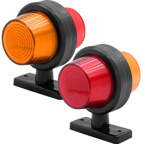 Biqiure Luce posteriore rimorchio Led Luci di Marcatura Laterale 12v 24v, Universale doppio lato Rimorchio Camion Indicatori Laterali Luci di Liquidazione 2PCS Giallo/Rosso