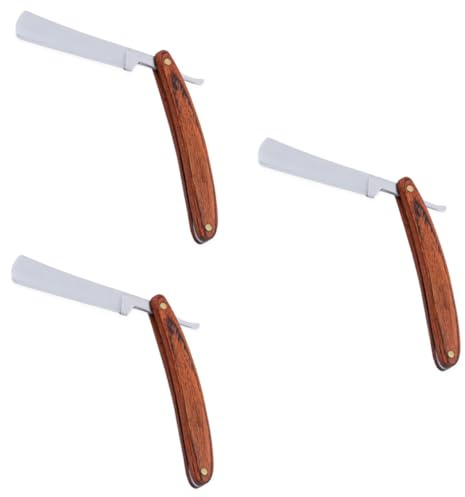Healeved 3stücke Steel Straight Mit Holzgriff Professioneller Nassrasierer Für Herren Für Barbershops Und Heimgebrauch Sicher Und Tragbar Für Mühelose Rasur