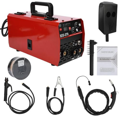 Soldadora 3 en 1, soldadora inversora MIG TIG MMA, soldadora IGBT de 220 V, máquina de soldadura autoprotegida sin gas, soldadora de varilla ajustable de 30-270 A con máscara de soldadura, compatibl