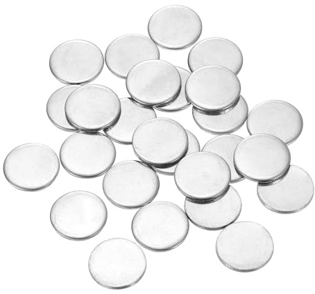QUARKZMAN 80pz Disco in Acciaio Inossidabile, 19/32(15mm) Dia 0,04(1mm) Spessore 304 Acciaio Inossidabile Piatto Tondo Foglio Vuoto Tondo Cerchio Piastra per Artigianato Stampa Metalli