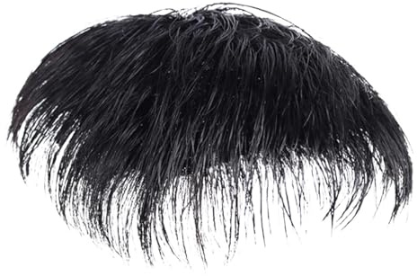 Cerotti per capelli da uomo – Toupet per capelli da uomo, corti, extension per capelli corti | nero naturale parrucca corta da uomo con forte nastro adesivo per capelli veri Toupet Clip per capelli
