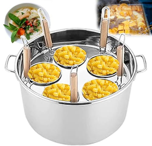 Máquina para cocinar espaguetis y fideos, olla para cocinar en casa, olla al vapor para restaurantes, máquina manual para hacer pasta con divisor y colador, olla para cocinar alim