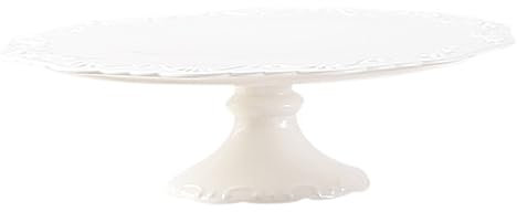 TOPBATHY Keramik Kuchenständer Weißer Tortenständer Mit Relieffrüchten Elegante Kuchenplatte Für Hochzeit Geburtstag Party Dessert Obst Präsentation
