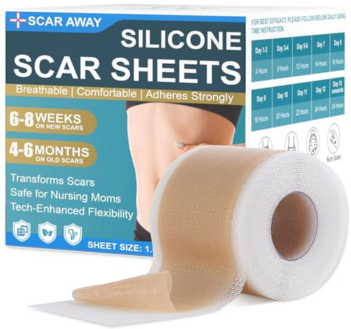 Silicone Scar Tape, Medical Grade Silicone Scar Sheets (1.6” x 60” Roll - 1.5M), Reusable Scar Removal Tape, Professional Scar Removal Solution for Keloids, C-Section, Acne, etc