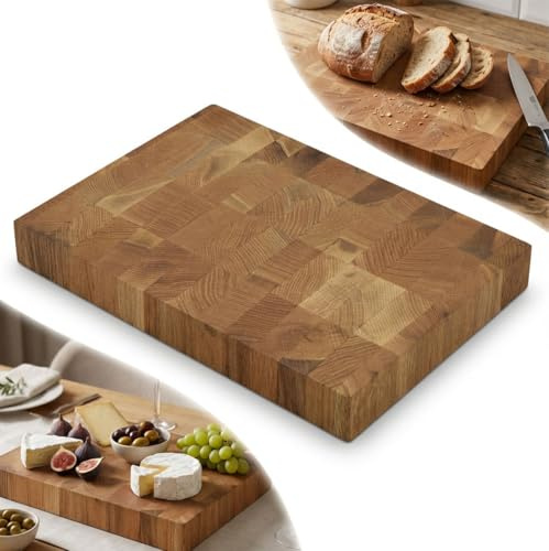 SCHNEIDEBRETT END GRAIN STORZ KÜCHENBRETT AUS EICHE, geölt 32x24x4 cm, massiv