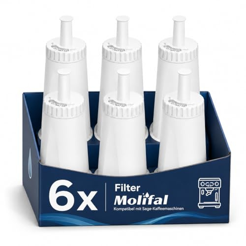 Molifal Vattenfilter för Sage SES008WHT0NEU1, BES008, kompatibel med Barista SES810/SES875/SES880/SES920/SES980/SES990/SES450/SES500 (6)