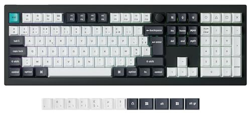 Keychron Q6 Max Clavier Mécanique sans Fil, Disposition des Touches Complète avec Bouton, Programmable QMK/Via, 2,4 GHz/Bluetooth/Filaire, Commutateurs Gateron Rouge pour Mac/Win - Noir (FR Layout)
