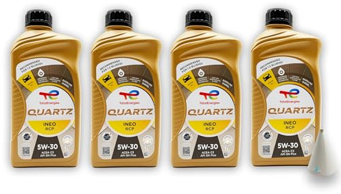 Total Quartz Ineo RCP 5W-30 | 4 L | kompatibel mit Stellantis FPW9.55535/03 | PSA B71 2290 | 4 Liter | mit Trichter |
