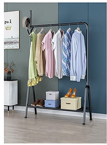 Portant à vêtements robuste, présentoir à vêtements avec étagère de rangement inférieure et crochets pour sacs, hauteur 162 cm