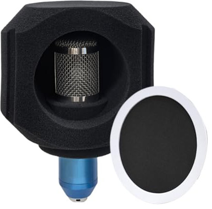 Pantalla de viento para micrófono, escudo de micrófono profesional, filtro de micrófono portátil, filtro de reflexión absorbente de sonido, espuma acústica para estudios de grabación