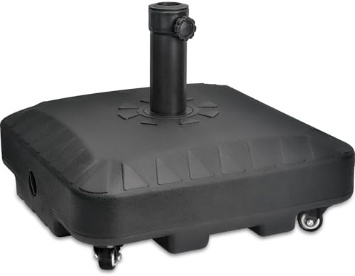 EzKamfort Sonnenschirmständer, 23 l, robuster Schirmständer mit Rädern für den Außenbereich, Garten, Terrasse, Hof, für 35 mm ~ 48 mm Stangen, robuster Sonnenschirmhalter mit Festziehschraube (48 x 48