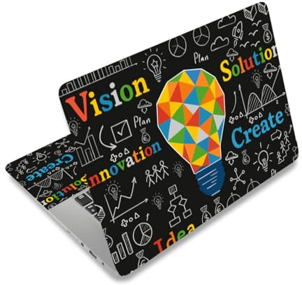 PLIGREAT Laptop Skin Aufkleber 12 13 13.3 14 15 Laptop Abdeckung Universal PVC Haut Sticker Abdeckung Kunst Aufkleber Wiederverwendbare Notebook Protector Kreative Glühbirne