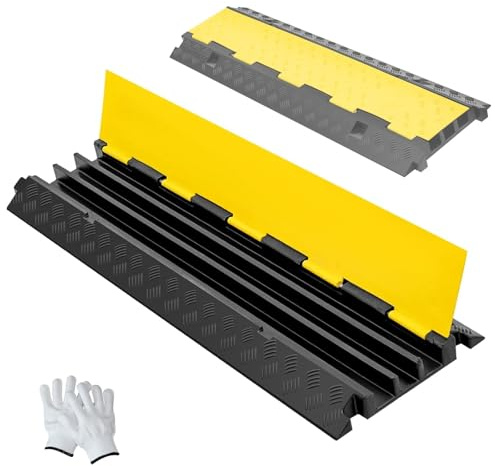 QSNYJPL Passacavi Pavimento a 3 Canali, Pedane Passacavo da 90 Cm sopra Il Vialetto, Dossi Artificiali in Gomma Plastica PVC, Ribaltabile, Portata 500 kg per Interni Ed Esterni