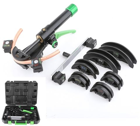 DPLWJPP Piegatubi Idraulica Pipe Piega Tubi Rame Condizionamento Bending Kit 90° Bending Angle with 7 Replaceable 1/4 To 7/8 inch Matrices per Tubi in Rame,Tubi in Alluminio
