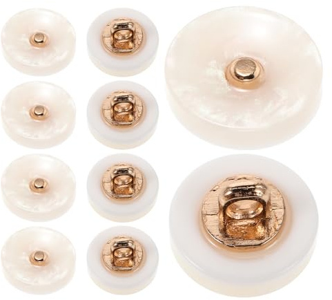 DOITOOL Botones Decorativos Redondos de Resina Vástago para Camisas 18L 115 MM Color Blanco 50 Unidades Botones de Costura para Ropa y Manualidades Accesorios para Blusas y