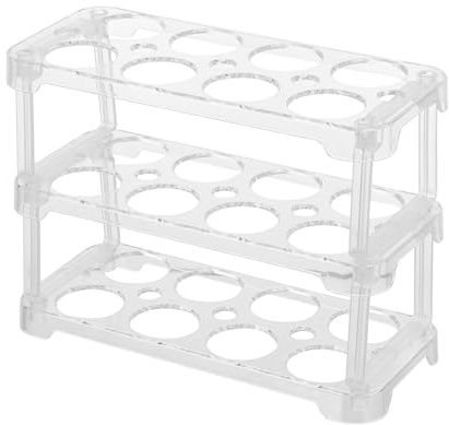 HOOTNEE Contenitore per Uova in Plastica, Impilabile, Trasparente, per Frigorifero e Congelatore, Facile da Spostare, Antiurto, per Cucina