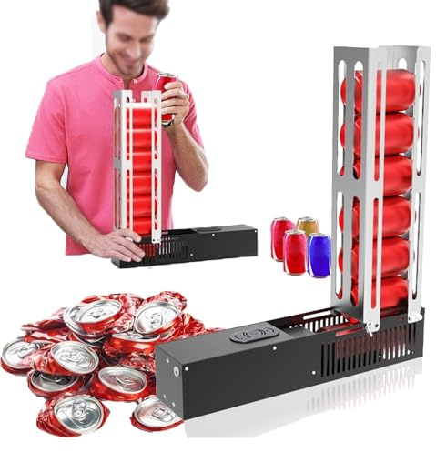 Elektrischer Dosenzerkleinerer – robuster Edelstahl – zerkleinert 8 Dosen auf einmal – ideal zum Recycling von Soda und Bierdosen – praktische Aufbewahrung