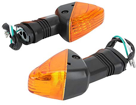 Hlyjoon 1 Par Intermitentes LED Moto Universales Luz Senal de Giro Indicator Luces de Dirección Lámpara Impermeable Advertencia Luces de Giro para Ninja ZX-6R KLE KLR Z750S 2005 2006(Negro Amarillo)