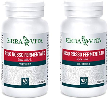 Erba Vita Integratore Alimentare di Riso Rosso Fermentato - 60 Capsule (2 Confezioni da 60 Capsule)