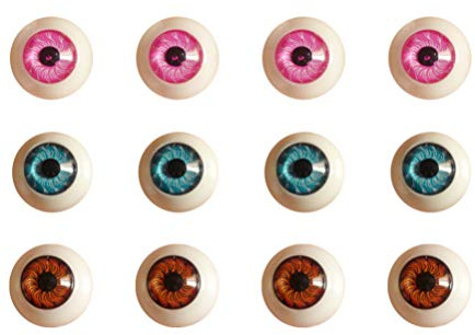 Healifty 30PCS Round Acrylic Doll Eyes - 20MM Resin Cartoon Fake Eyes for Doll Bear Crafts