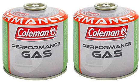 Prime 2 Stück Gaskartusche Coleman C300 Performance mit Gewinde mit 240 g Gas (Mix Butan/Propan) Alle Produkte Coleman Schraubverbindung