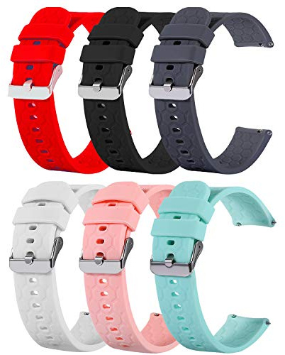 Lot de 6 bracelets compatibles avec Umidigi Uwatch 3/Umidigi UFit/Umidigi Uwatch GT Bracelet de rechange en silicone pour Umidigi Uwatch 3/Umidigi Uwatch GT Accessoires de rechange