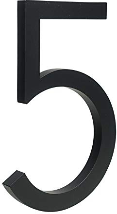 HASWARE Número de casa flotante de 6 pulgadas (15 cm) Números de puerta con estilo Placa del alfabeto Números de dirección de casa de la calle (6, Negro)