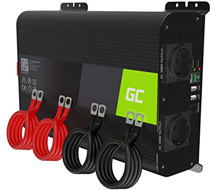 Green Cell Pro 2000W/4000W 12V a 220V/230V Onda sinusoidal Pura Inversor de Corriente DC AC Power Inverter Transformador de Voltaje para Coche Camion con Puerto USB