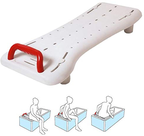 OrtoPrime - Sedile per vasca da bagno, antiscivolo, per adulti, regolabile, facile da trasportare, con manico di sicurezza, comodo e sicuro