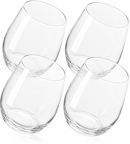 Galvog® Drinking Tumblers Set of 4 390ml | Glass Tumblers Gift Pack | Cocktails, Drinks, Juices