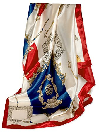 GLORIS Seidenschal Damen 90x90cm – Elegantes Quadratisches Seidentuch | Halstuch Satintuch Bandana Kopftuch Tuch | Geschenk für Damen Mode Accessoires