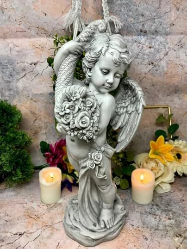 Large Guardian Angel Figurine Cherub Grave Ornament Statue Sculpture Statue