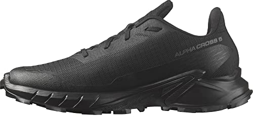 Salomon Alphacross 5 Herren Trail-Laufschuhe, Starker Grip, Anhaltender Komfort, Vielseitige Performance, Black, 44