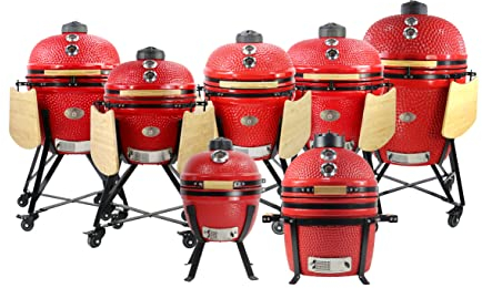 YNNI KAMADO TQ0015GYN Kamado sur pied avec chariot et tables d'appoint, gril, barbecue, céramique, œuf, fumoir TQ0015GYN
