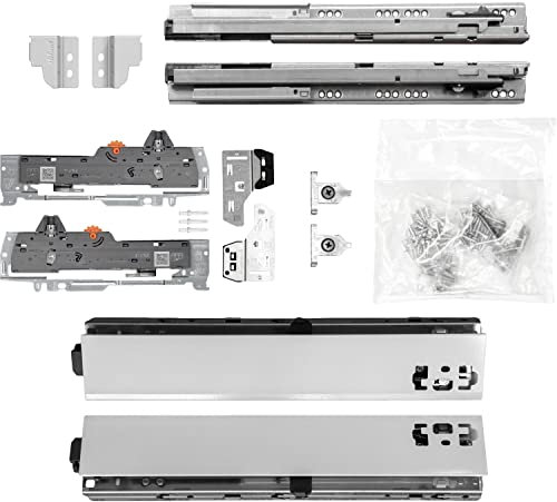 BLUM Schubladenschienen TANDEM SET; Zargenhöhe 68mm, mit TIP-ON BLUMOTION Einheit, 30kg, NL550mm, grau, bis KB600mm
