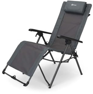 BERGER Faltbare Relaxliege | Gartenliege klappbar | Sonnenliege Campingstuhl Outdoor | Campingliege Gartenstuhl Strandliege mit Kopfkissen | leicht & belastbar bis 120 kg