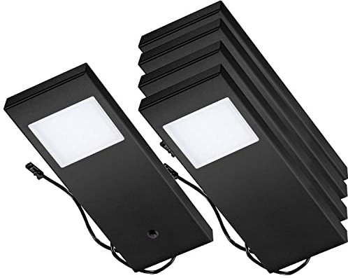Thebo LED 91 Tadeo 1 in SCHWARZ - SET 5 inkl. Leuchte mit Hauptschalter/Unterbauleuchten/Oberschrankleuchten