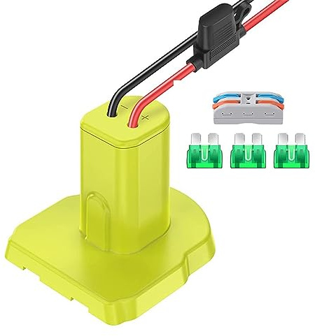 POFET Power Wheel Adaptor with Fuse Power Connector for Ryobi 18V Battery Rc Car Robotics Rc Truck DIY Work for 18V P100 P102 etc Li-ion and Ni-CD Battery