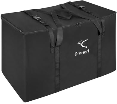 Granori Kinderwagen Transporttasche – gepolstert, robust und mit über 200 L Fassungsvermögen | Ebenso hervorragend zur schützenden Aufbewahrung von Buggy sowie Kindersitz (Schwarz)