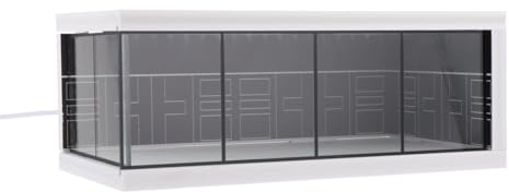 Baoblaze 1:64 Garagenvitrine, Sammlerstücke, beleuchtete schützende Sammlervitrine für Puppenmodellautos, Sammlung Diorama, Schwarz