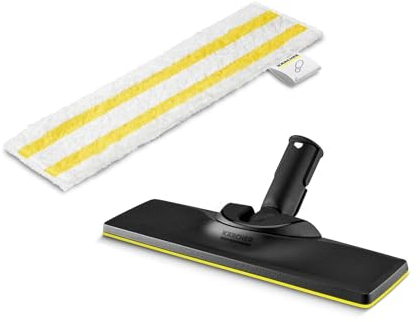 Kärcher Set Bocchetta Pavimenti + Panno in Microfibra Easyfix compatibili con Pulitori a Vapore Kärcher SC - Per Pavimenti, Adatti ad ogni tipo di superficie, Panno lavabile in lavatrice