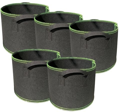 GMXJGZ 5Pcs Pflanzsack 3 Gallonen PflanzsäCke Stofftopf 12l Pflanzensack Pflanzsack 12l Pflanztaschen Growbag Stofftopf 3 Gallon Plant Bag PflanzsäCke FüR Balkon Garten PflanzsäCke FüR GemüSe Blumen